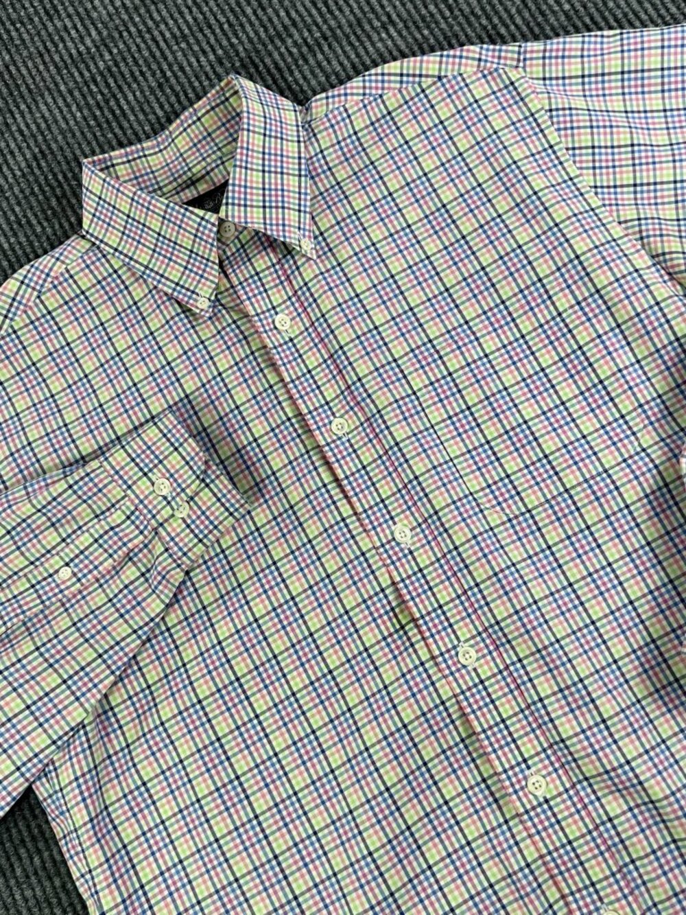 Brooks Brothers Country Club Gingham Egyptian Cotton Shirt Mens M/R Italy Woven